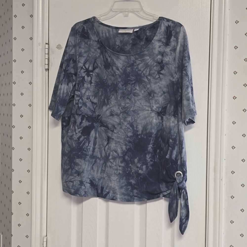 Women's Brand New Belle by Kim Gravel Tie-Dyed Top with Side Knot. Size L